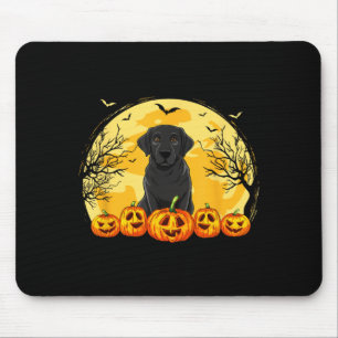 Zwarte Labradors hond pompoenen Halloween kostuum  Muismat
