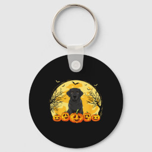 Zwarte Labradors hond pompoenen Halloween kostuum  Sleutelhanger