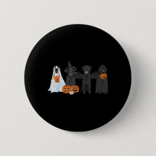 Zwarte Labradors Honden Liefhebbers Geest Heks Hal Ronde Button 5,7 Cm