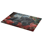 Zwarte Labradorshond Kerst Feestelijk Snijplank (Hoek)