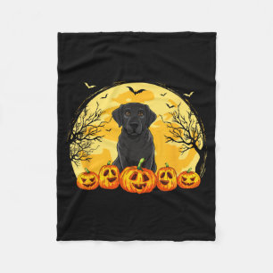 Zwarte Labradorshond Pompoenen Halloween Kostuum H Fleece Deken