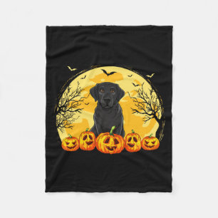 Zwarte Labradorshond Pompoenen Halloween Kostuum H Fleece Deken