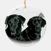 Zwarte labs keramisch ornament (Achterkant)