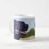 Zwarte labs koffiemok (Voorkant links)