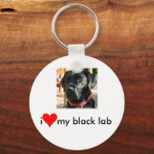 zwarte labsleutelketen sleutelhanger (Voorkant)