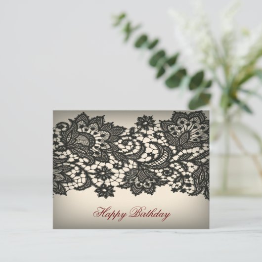  zwarte Lace beige Paris Mode Briefkaart (Staand voorkant)