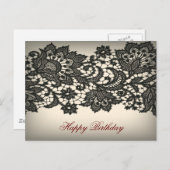  zwarte Lace beige Paris Mode Briefkaart (Voorkant / Achterkant)