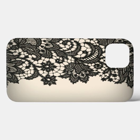 zwarte Lace beige Paris mode Case-Mate iPhone Case (Achterkant (horizontaal))