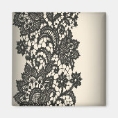  zwarte Lace beige Paris Mode Magneet (Voorkant)