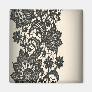 zwarte Lace beige Paris Mode Magneet