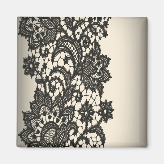  zwarte Lace beige Paris Mode Magneet (Voorkant)