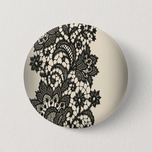 zwarte Lace beige Paris mode Ronde Button 5,7 Cm (Voorkant)