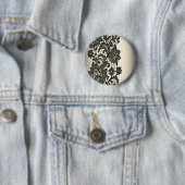 zwarte Lace beige Paris mode Ronde Button 5,7 Cm (In situ)