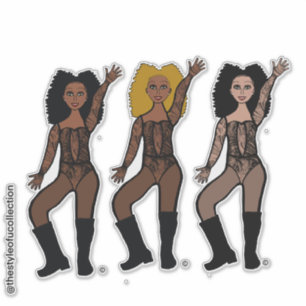 Zwarte Lace Danser Sticker