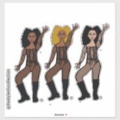 Zwarte Lace Danser Sticker (Vel)