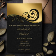 Zwarte lace gouden bruiloft