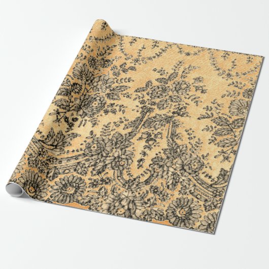 ZWARTE LACE-opvulpapier Cadeaupapier (Uitgerold)