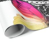 ZWARTE LACE PATROON MET BUTTERFLIES die papier ver (Rol Hoek)