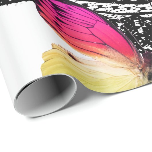 ZWARTE LACE PATROON MET BUTTERFLIES die papier ver (Rol Hoek)