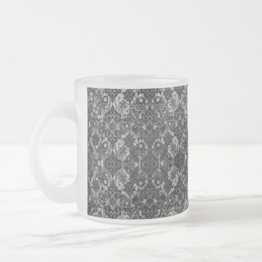 Zwarte Lacework Artistry Frosted Glass Mok (Links)