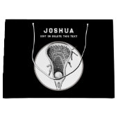 Zwarte Lacrosse Grote Geschenktas Groot Cadeauzakje (Voorkant)