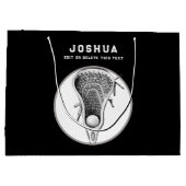 Zwarte Lacrosse Grote Geschenktas Groot Cadeauzakje (Achterkant)