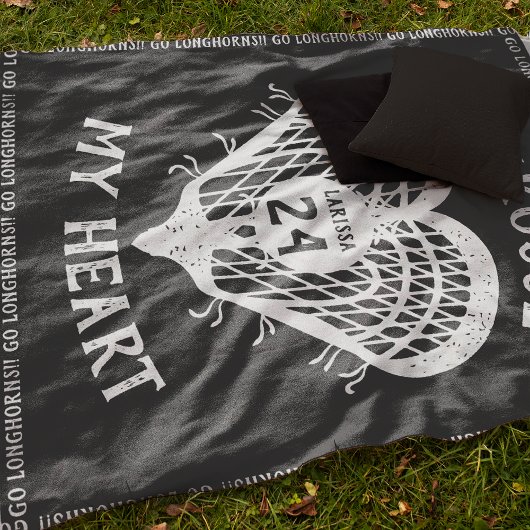 Zwarte Lacrosse My Heart Fleece Dekbed Deken
