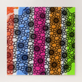 Zwarte lacy-kunst legpuzzel (Horizontaal)