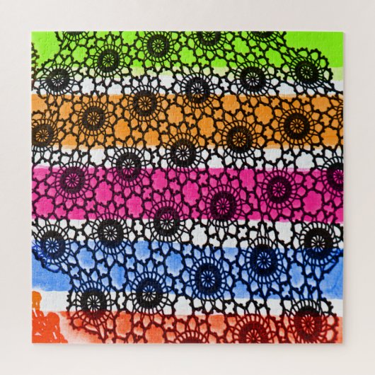 Zwarte lacy-kunst legpuzzel (Verticaal)