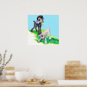 zwarte lam witte lam poster (Keuken)