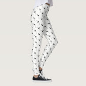 Zwarte lamingos op witte Leggings (Rechts)