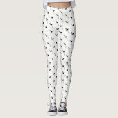 Zwarte lamingos op witte Leggings (Voorkant)