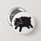 zwarte lammeren met solo-toets ronde button 5,7 cm (Voorkant /achterkant)