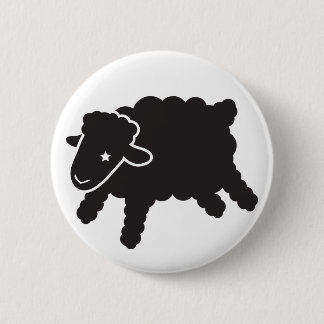 zwarte lammeren met solo-toets ronde button 5,7 cm