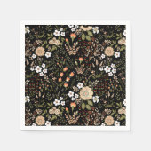  Zwarte Land Bloemen Huwelijksfeest Servet (Voorkant)