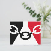 Zwarte landenvlag briefkaart (Staand voorkant)