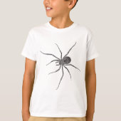 Zwarte Lange Poten Spin Griezelige Arachnide T-shirt (Voorkant)