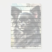 Zwarte langharige Chihuahua in Waterverf Post-it® Notes (Voorkant)