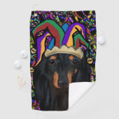 Zwarte Langharige Dachshund Golfhanddoek (Insitu)