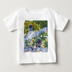 Zwarte Langur-apen die eten, baby T-shirt