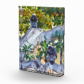 Zwarte Langur-apen eten, fotoblok (Rechts)