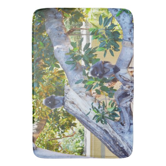 Zwarte Langur-apen eten, Memory Foam Bathmat Badmat (Voorkant Verticaal)