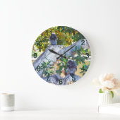 Zwarte Langur-apen eten, wandklok (Huis)
