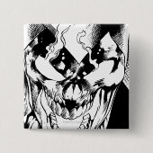 Zwarte lantaarn vierkante button 5,1 cm (Voorkant)