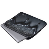 Zwarte laptoptas met pailletten gezonken laptop sleeve (Voorkant onderkant)