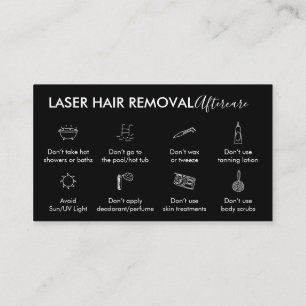 Zwarte Laser Haarverwijdering Nazorg Instructies Visitekaartje
