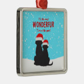 Zwarte-Latijns kerstkerstversiering Metalen Ornament (Rechts)