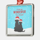 Zwarte-Latijns kerstkerstversiering Metalen Ornament (Links)