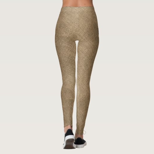 Zwarte Laurel Krans Faux Burlap - Gepersonaliseerd Leggings (Achterkant)