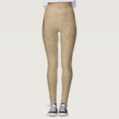 Zwarte Laurel Krans Faux Burlap - Gepersonaliseerd Leggings (Voorkant)